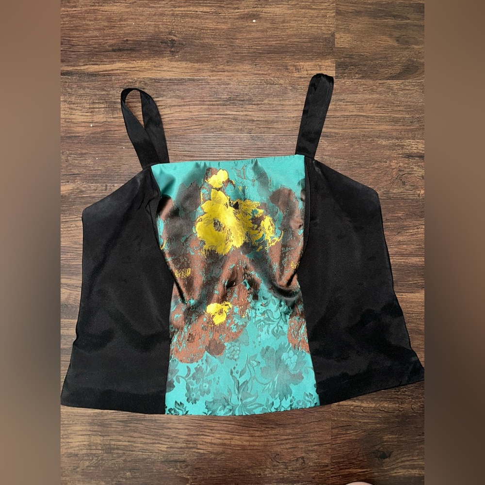 Floral Black and Teal and golden flower Lily&Taylor